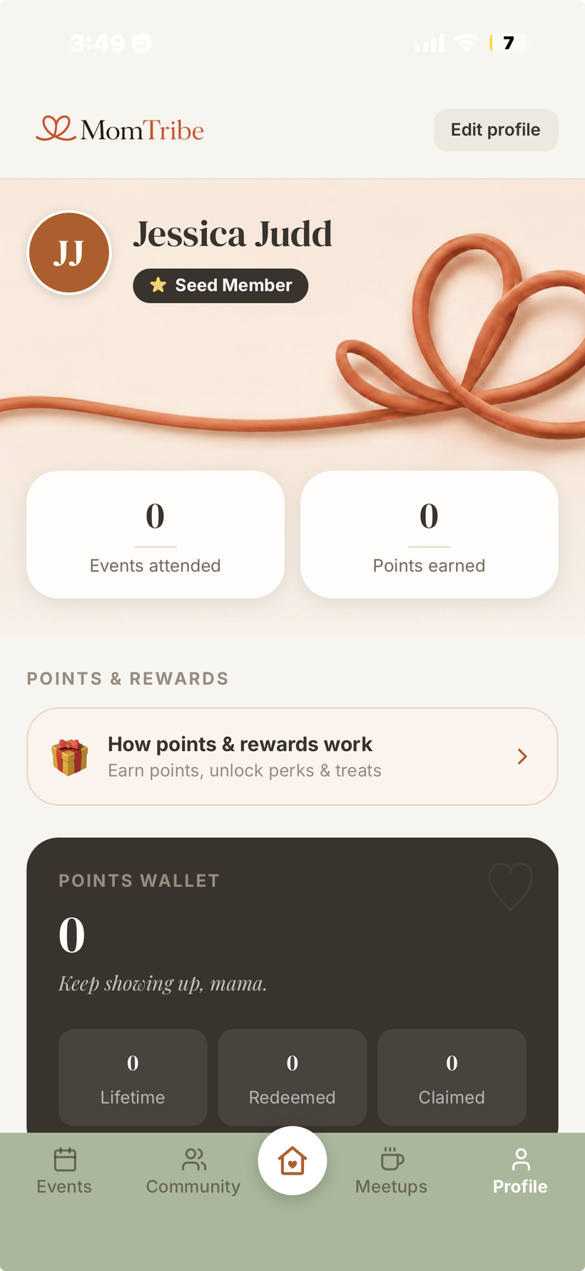 MomTribe member profile
